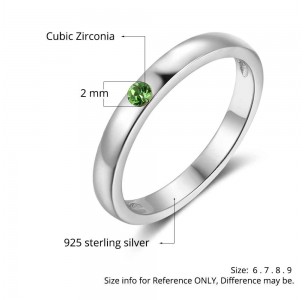 Birthstone Ring for mom, Sterling Silver Personalized Engravable Ring JEWJORI102737